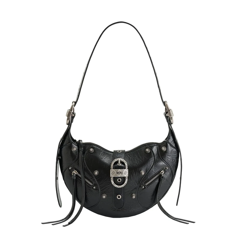 JW PEI Women's Tessa Shoulder Bag - Crushed Black Vegan Leather