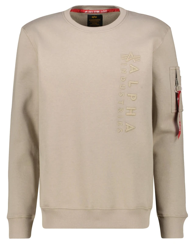 Alpha Industries Men's EMB Sweater Sweatshirt, Vintage Sand, XS