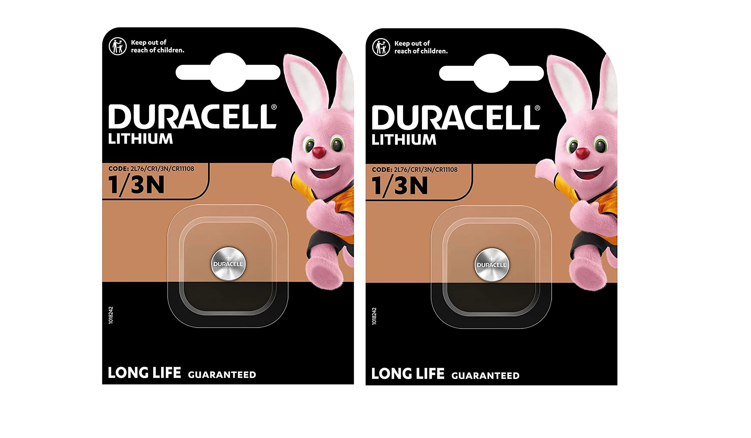 2X Duracell CR 1/3N 2L76 CR11108 With Lithium (2 Blister Pack of 1 Battery) 2 Batteries
