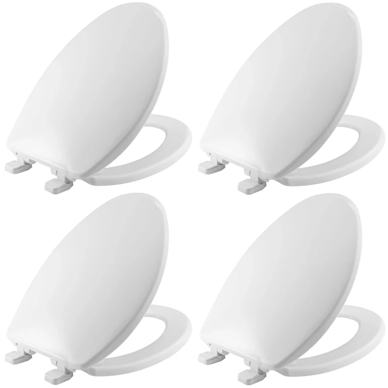 Mayfair 1880SL4P 000 Caswell Toilet Seat Will Slowly Close and Never Loosen Long Lasting Plastic, White, Elongated