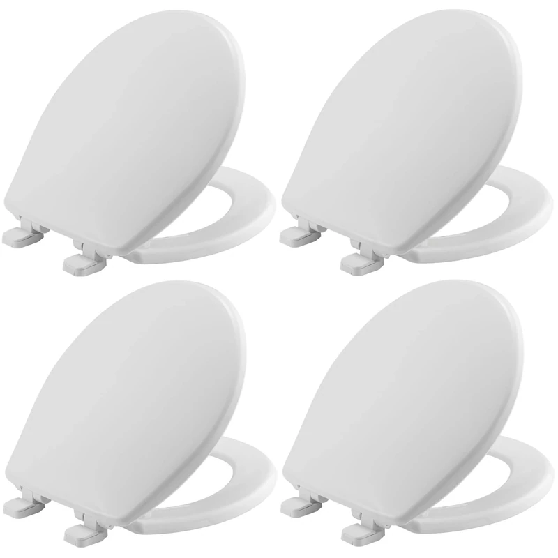 Mayfair 880SL4P 000 Caswell Toilet Seat Will Slowly Close and Never Loosen Long Lasting Plastic, White, Round