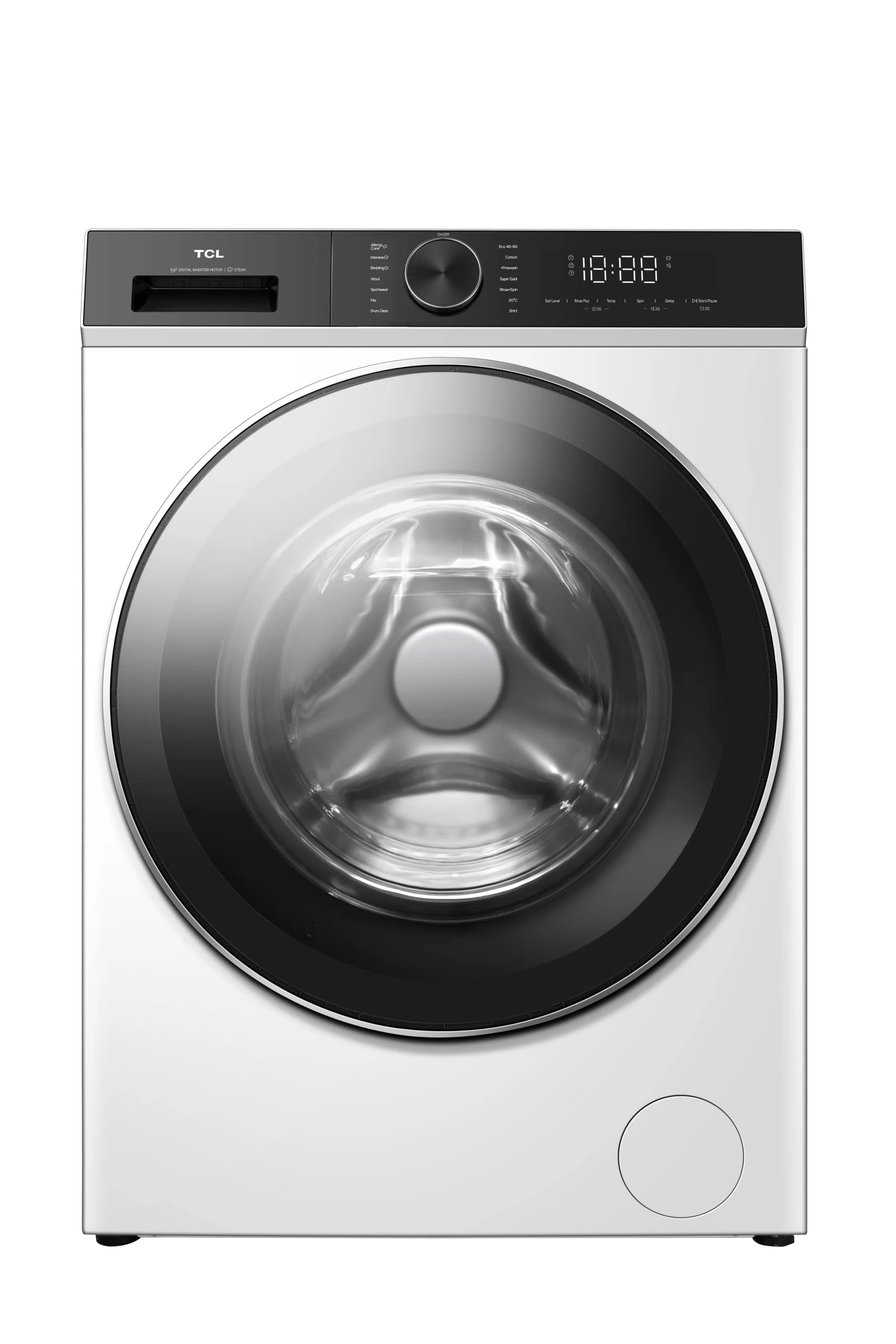 Freestanding 8kg Washing Machine, White, Steam, 15' Quick Wash, 1400 rpm, Inverter Motor