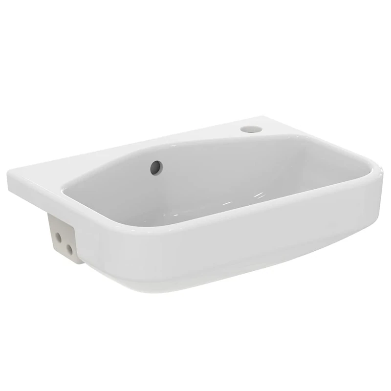 Ideal Standard i.Life S 50cm Semi-recessed Bathroom Sink/Basin, 1 tap Hole, T519501, White