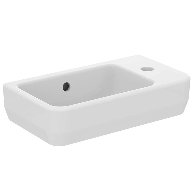 Ideal Standard i.Life S 45cm Cloakroom Sink/Basin, 1 tap Hole, Right Hand, T518601, White