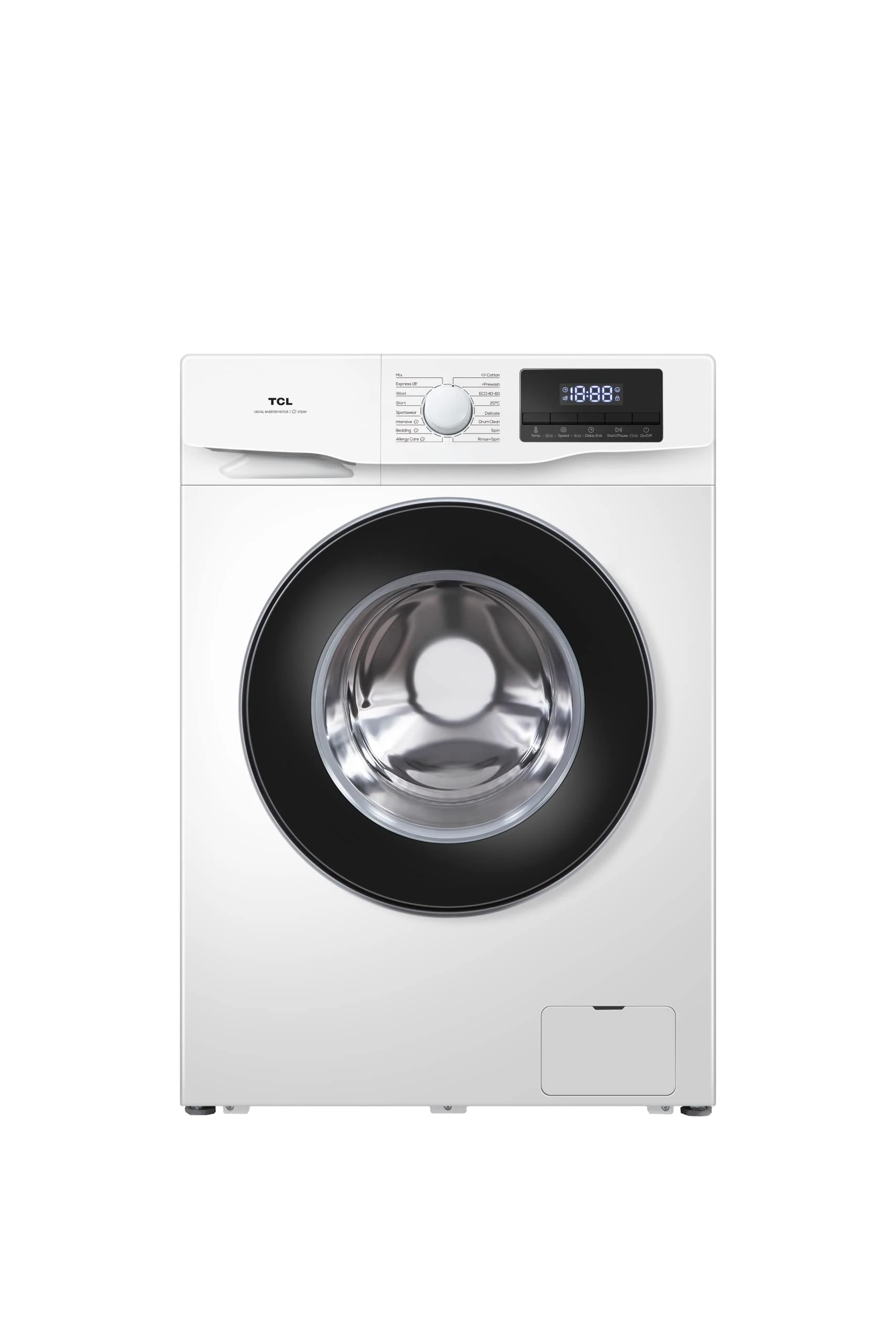 Freestanding 7kg Washing Machine, White, Steam, Quick Wash, 1400 rpm, Inverter Motor