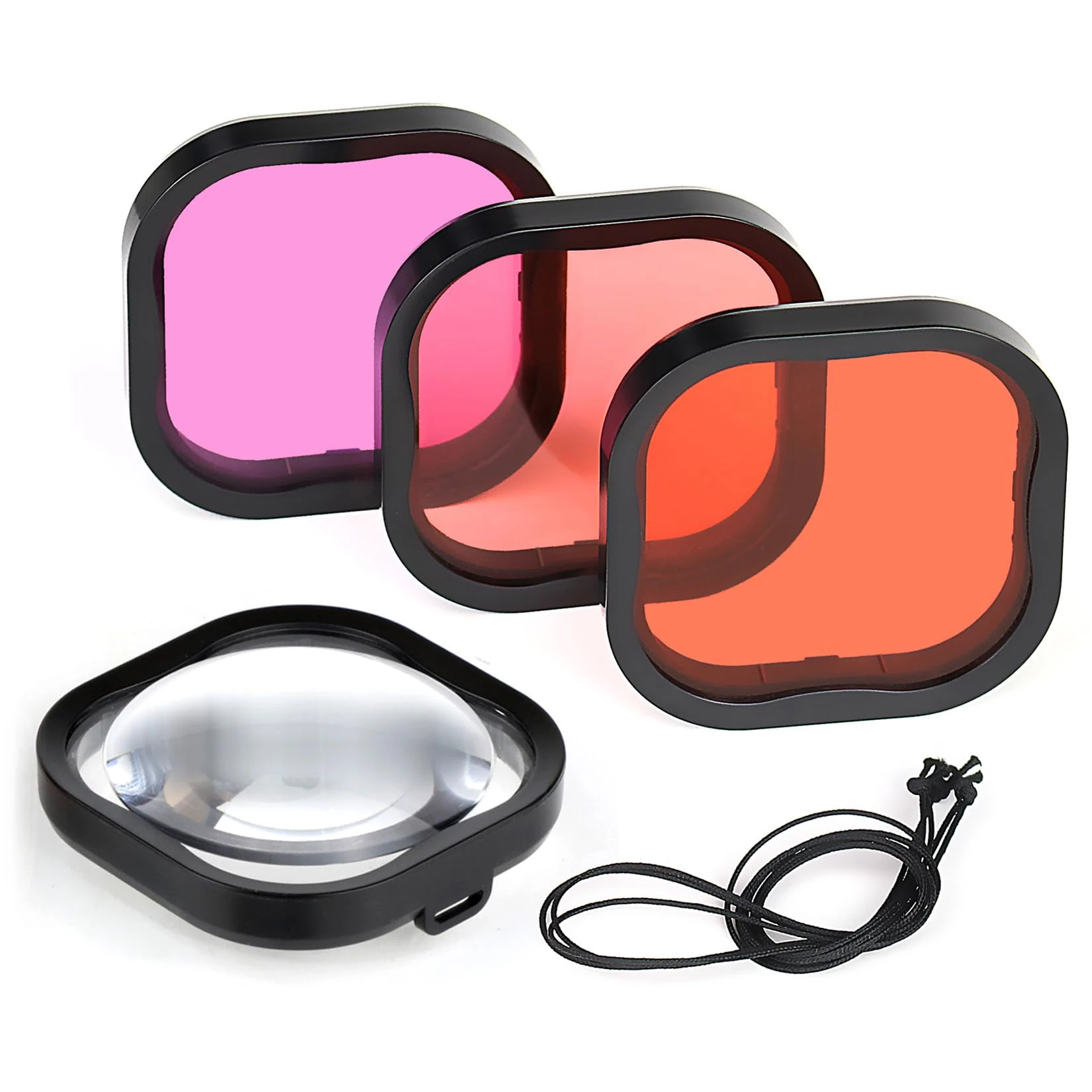 GEPULY 4-Pack Underwater Dive Filters for GoPro Hero 8 9 10 11 12 13 Black Official Waterproof Housing Case in Red, Snorkel, Magenta, and 5X HD Close-up Filters for Underwater Color Correction