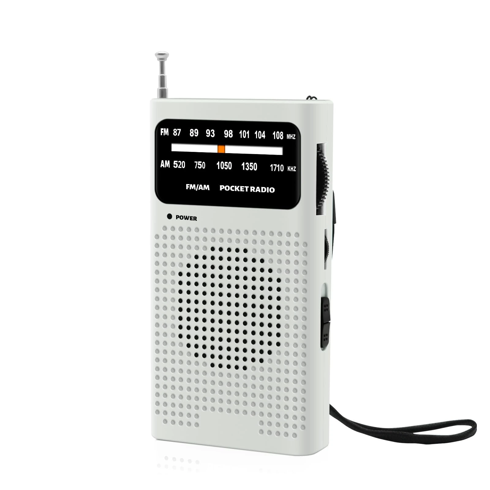 Benss Small Radios Portable AM FM, transistor radios 2AA Battery Operated with Best Reception, Radio with Speaker & Headphone Jack, Pocket Radio for Indoor, Outdoor and Emergency Use(White)