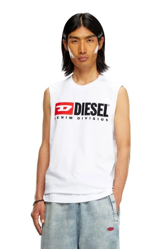 Diesel Men's T-ISCO-div Tank Top T-Shirt, Bright White, 3XL
