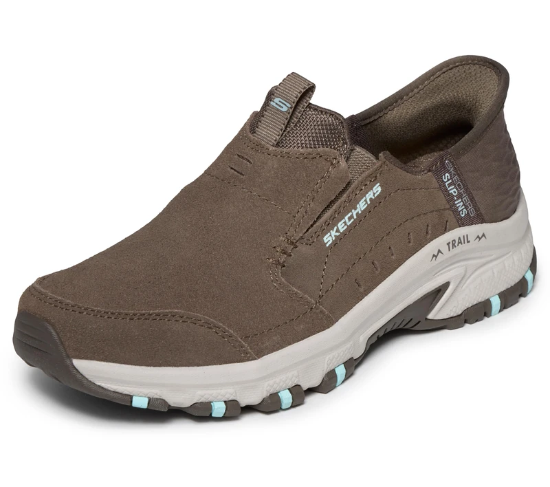 Skechers Women's Hillcrest-Sunapee Hands Free Slip-ins Sneaker, Dark/Taupe, 8