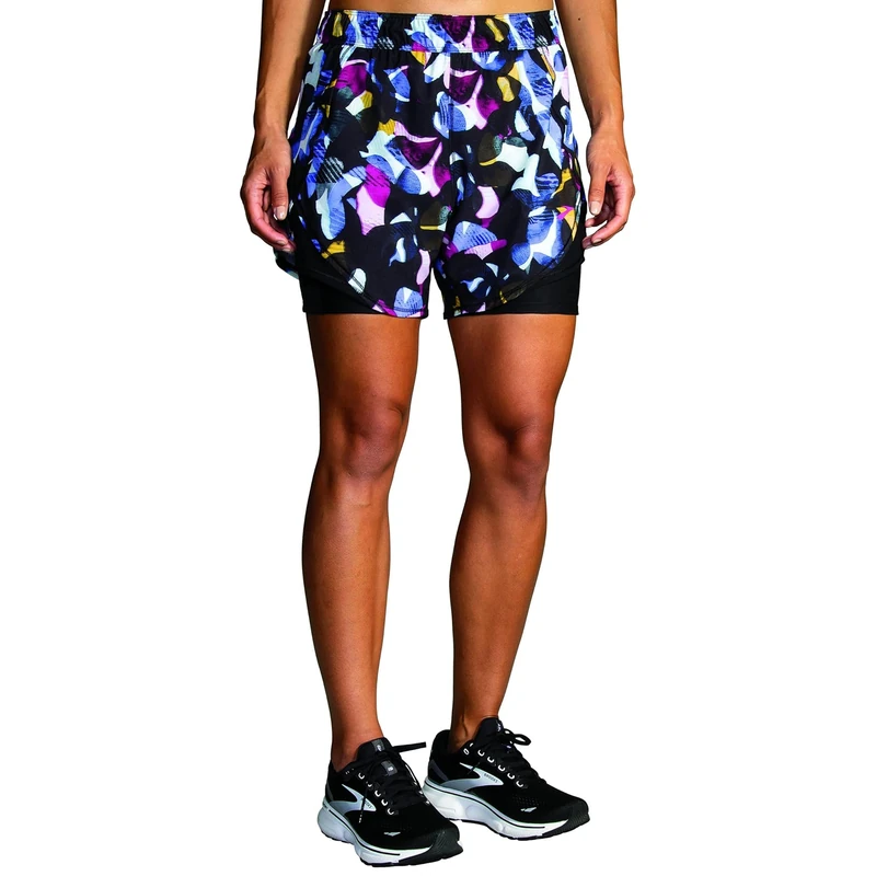 BROOKS 221464056 Chaser 5" 2-in-1 Short Shorts Women's Black/BR Stack Size 20