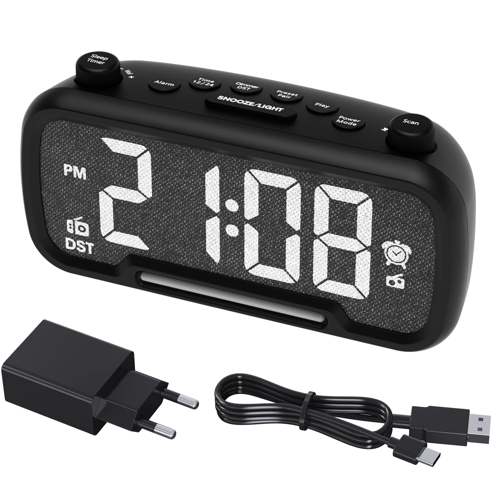 Radio Alarm Clock Besides with Bluetooth Speaker and Night Light, (GREEN)