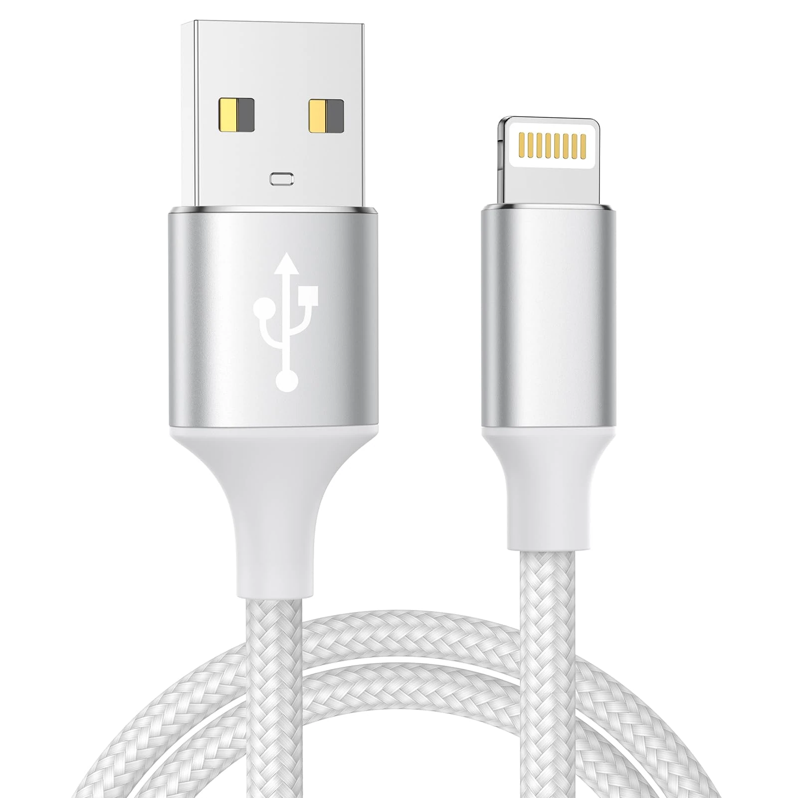 Aioneus iPhone Charger Cable 2M, iPhone Charging Cable MFi Certified Lightning Cable Fast Charging iphone Cable Lead Nylon Lightning to USB Cable for iPhone 14 13 12 11 Pro Max XS XR X 8 7 6 Plus 5 SE