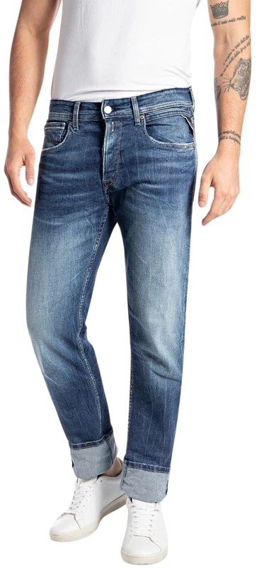 Replay men's jeans with super stretch, blue (Medium Blue 009), 29W / 34L