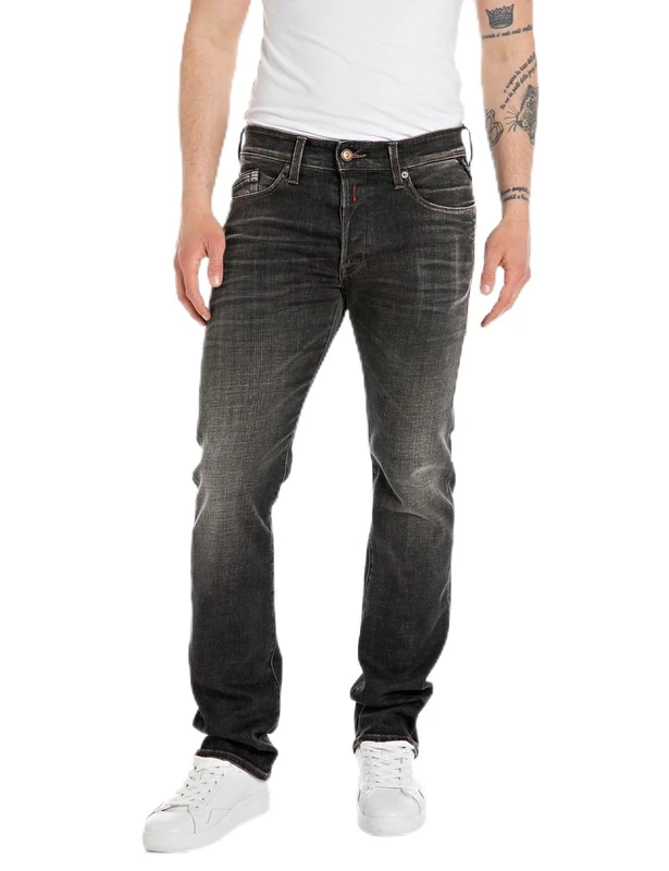 Replay men's jeans with stretch, gray (Dark Gray 097), 28W / 32L