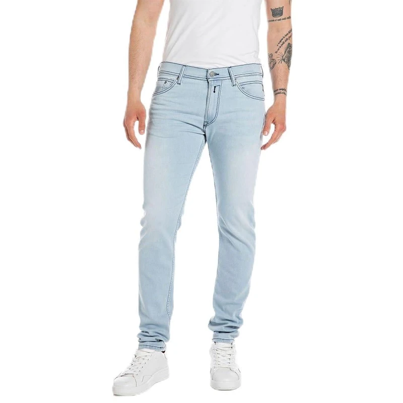 Replay men's jeans with power stretch, blue (Superlight Blue 011), 33W / 34L