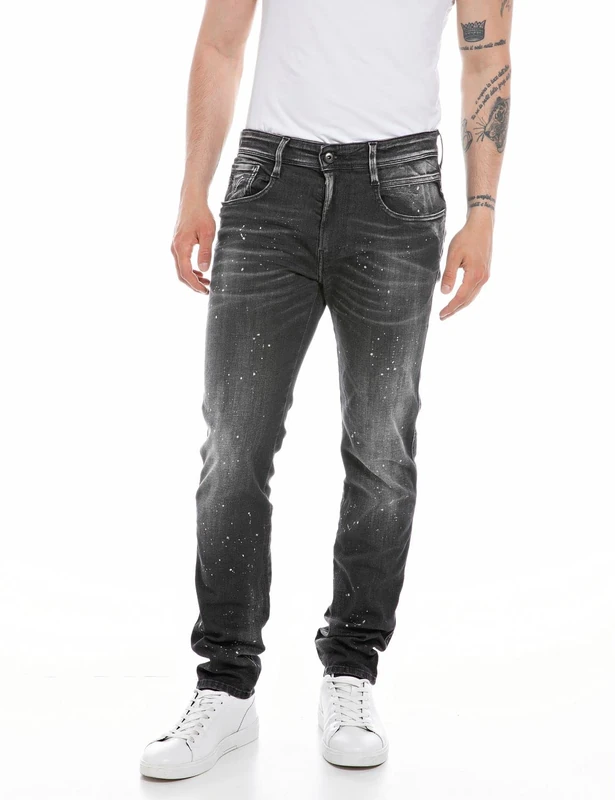 Replay men's jeans with stretch, gray (Dark Gray 097), 32W / 32L