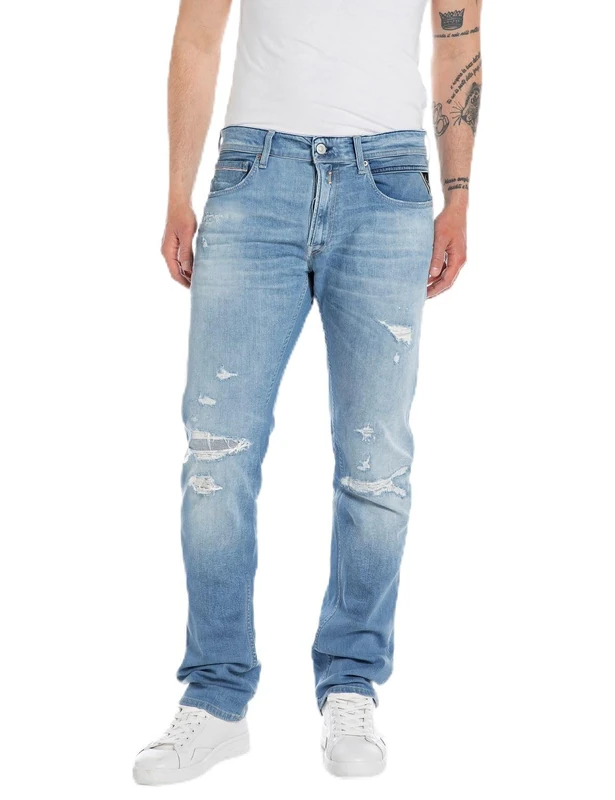 Replay men's jeans with super stretch, blue (Light Blue 010), 40W / 36L