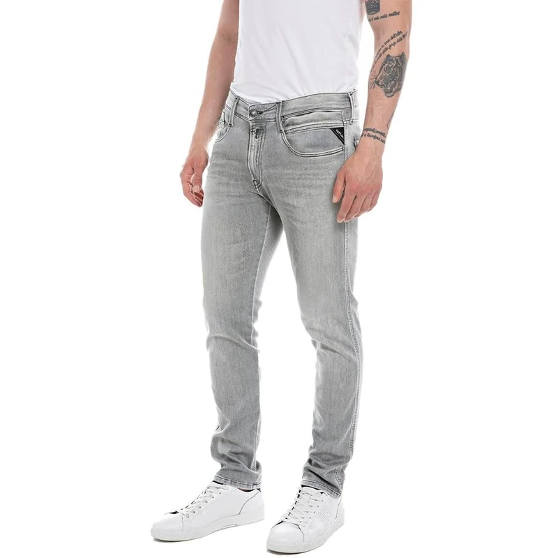 Replay men's jeans with super stretch, gray (Light Gray 095), 28W / 32L
