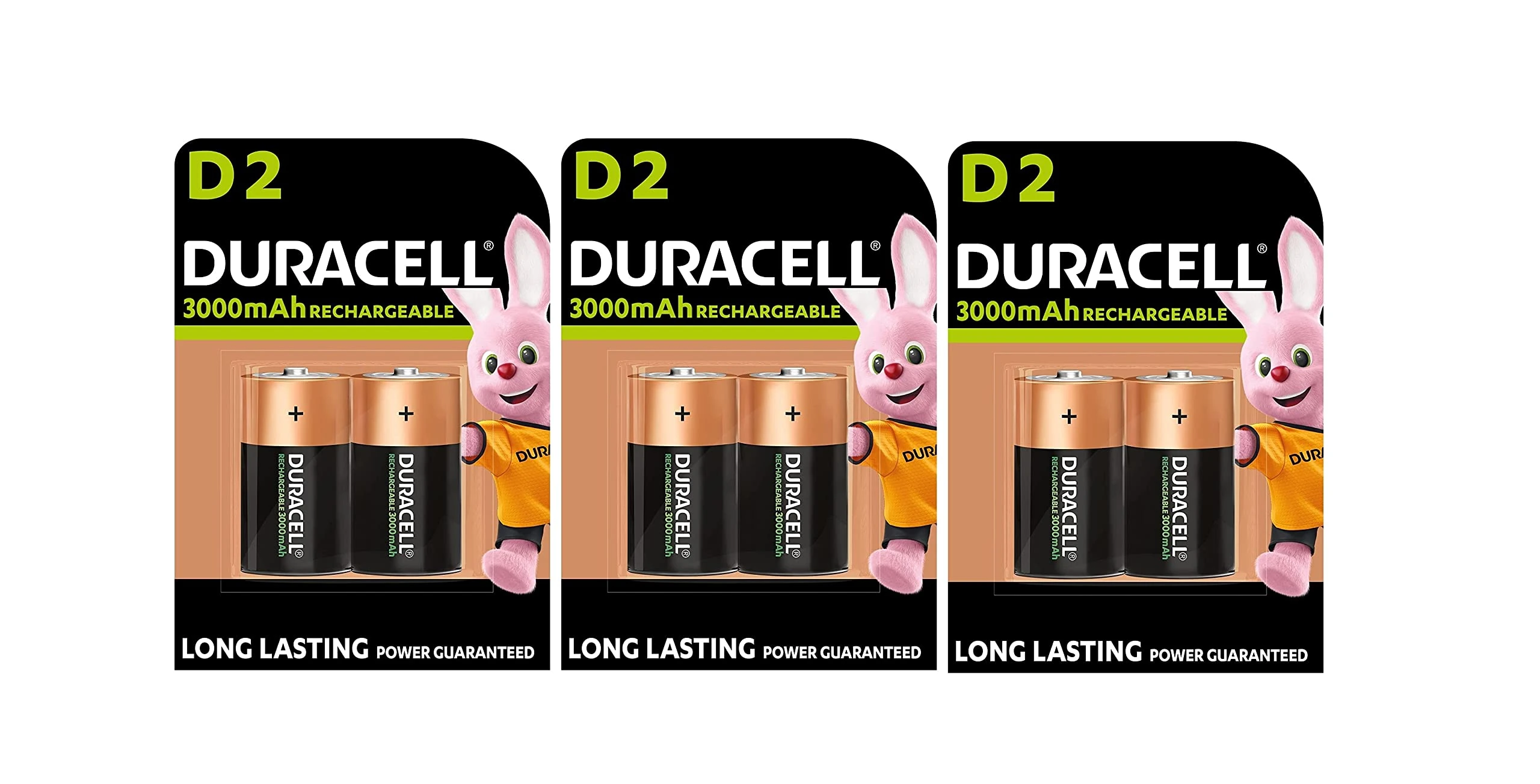 6X Duracell D Rechargeable 3000 mAh (3 Blister Pack of 2 Batteries) 6 Batteries