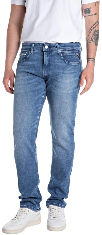Replay men's jeans with stretch, blue (Medium Blue 009), 34W / 30L