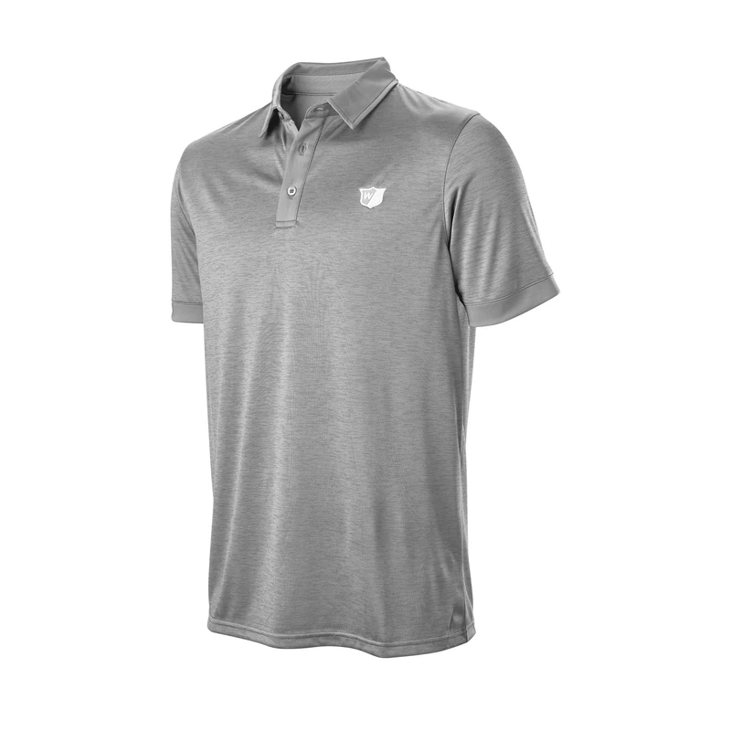 Wilson Staff Men's Golf Polo Shirt, Stripe Heather Polo, Short Sleeve, Polyester/Elastane Grey