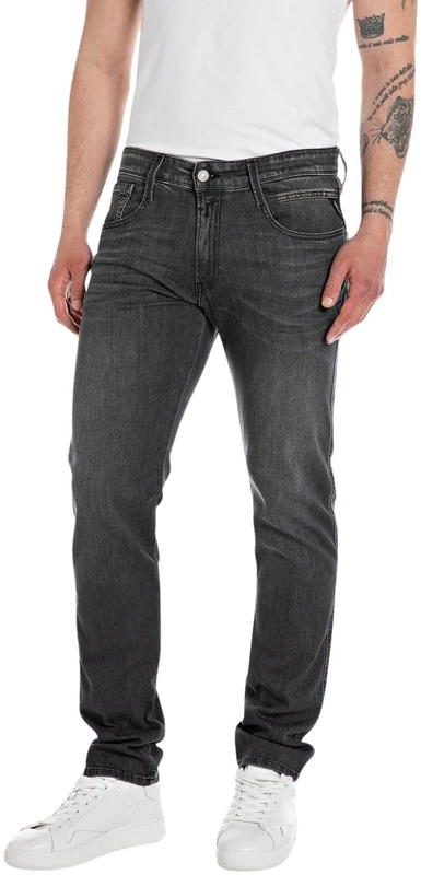 Replay men's jeans with power stretch, gray (Dark Gray 097), 28W / 34L