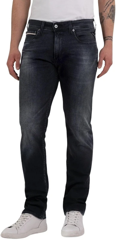 Replay men's jeans with power stretch, gray (Dark Gray 097), 31W / 34L