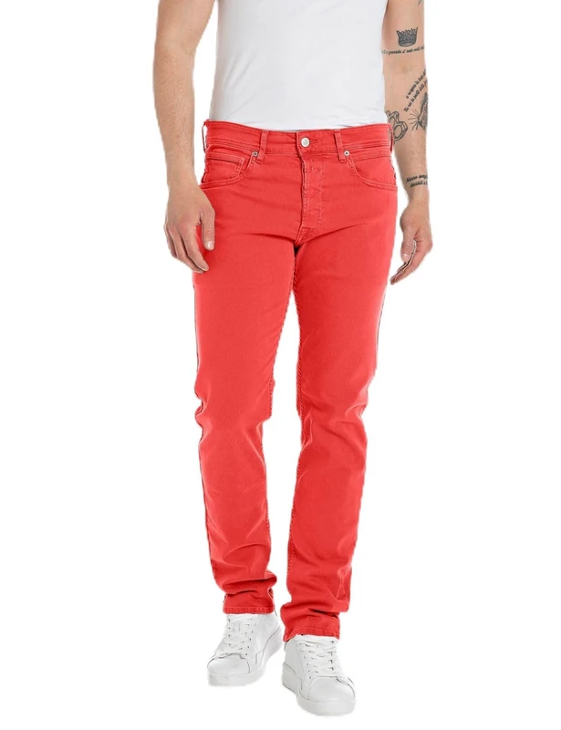 Replay men's jeans with stretch, red (Pale Red 064), 40W / 34L