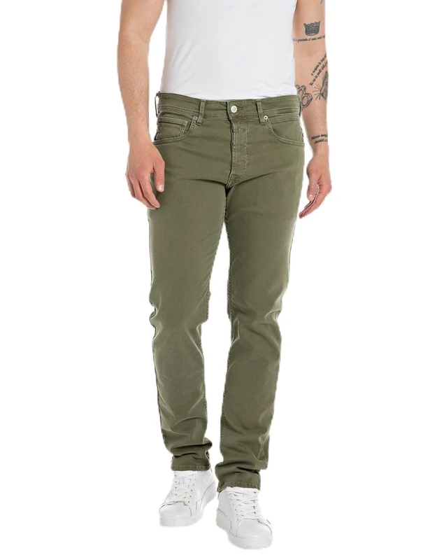 Replay men's jeans with stretch, green (Light Military 833), 36W / 30L