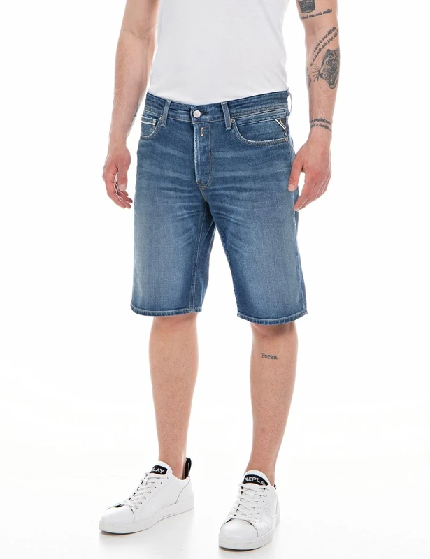 Replay Herren Jeans Shorts Grover Straight-Fit Bio, Medium Blue 009 (Blau), 30 - Image 1