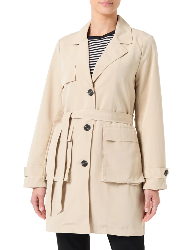 ONLY Women's Onlcaroline CC OTW Trench Coat, White Pepper, XS
