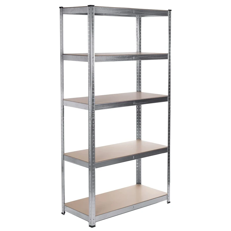 Green Blue GB378 Metal Storage Rack Cabinet Shelves 175kg x5 180x90x40cm Galvanized Folding MDF - Image 1
