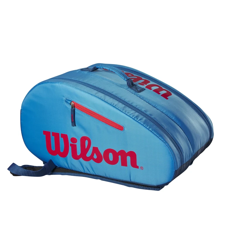 Wilson Padel Bag for Children and Young People, Junior Padel Bag, For up to 3 Rackets, Blue/Red (Infrared)