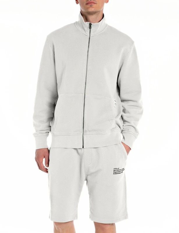 Replay Men's Cotton Sweat Jacket, Ivory (Sand 993), XS