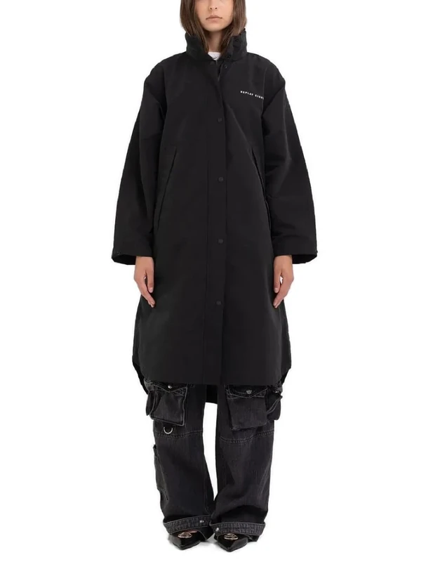 REPLAY Adult W7843 .000.84320 Parka, Black 098, XL