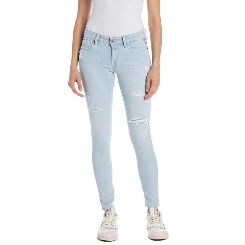 Replay women's jeans with power stretch, blue (Super Light Blue 011), 27W / 30L