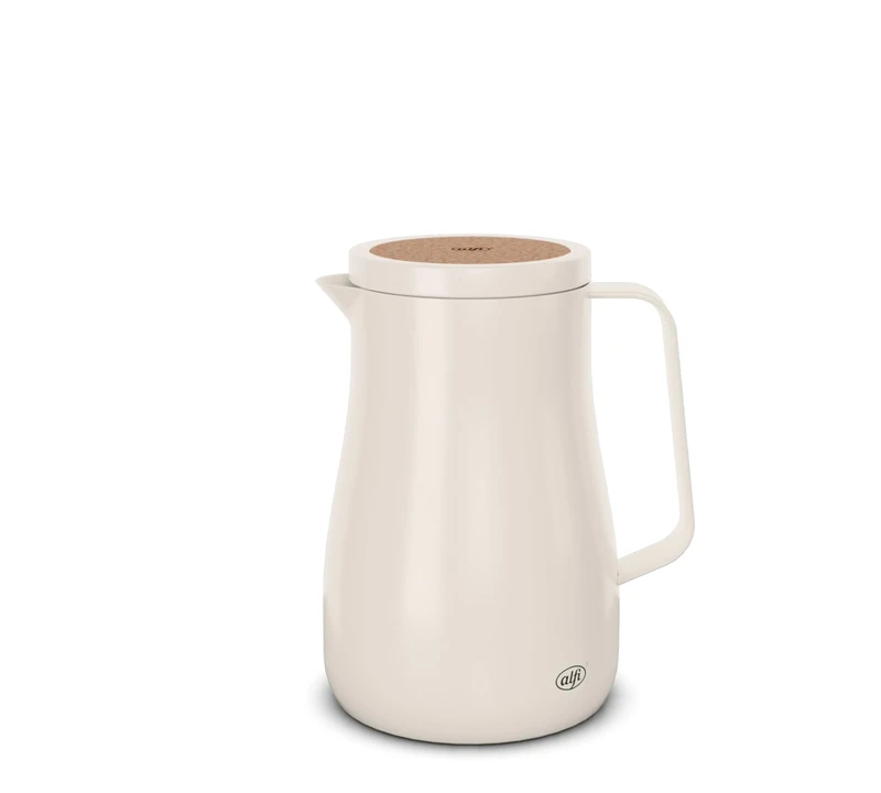 alfi Studio Tea Insulated Jug 0.7 L White, Double-Walled Stainless Steel, Keeps Warm for 12 Hours, Cold for 24 Hours, Screw Cap, Large Opening, Thermos Flask, BPA-Free