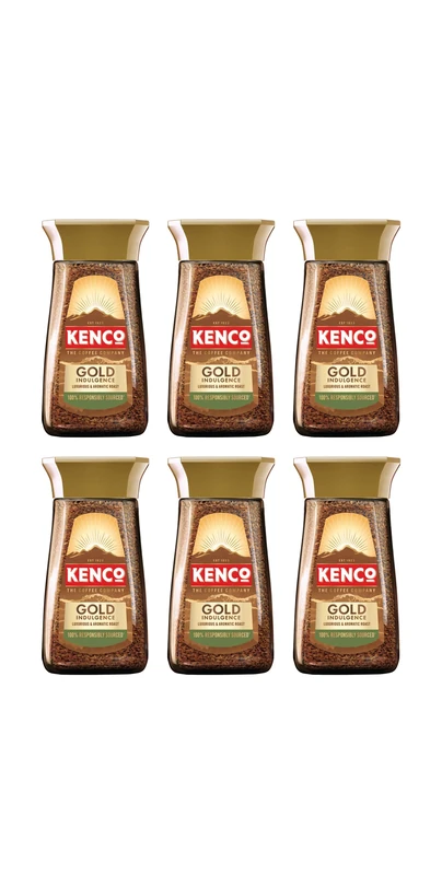 Kenco Gold Indulgence Instant Coffee 195g (Pack of 6 Jars, Total 1.17kg )