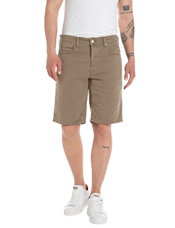 Replay Men's Jeans Shorts with Stretch, Brown (Peanut 725), 30W - Image 1