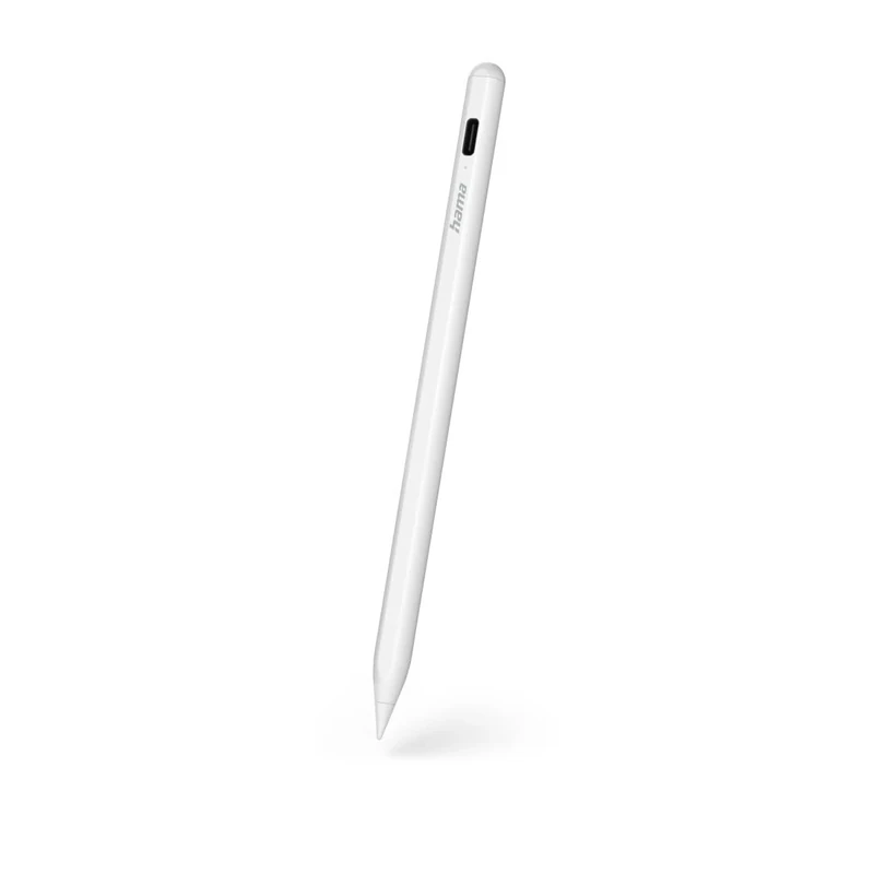 Hama Active Stylus Pen for Apple iPads, Rechargeable, Capacitive Touch Display, Supports iPad Scribble Function, iPad Compatible - White