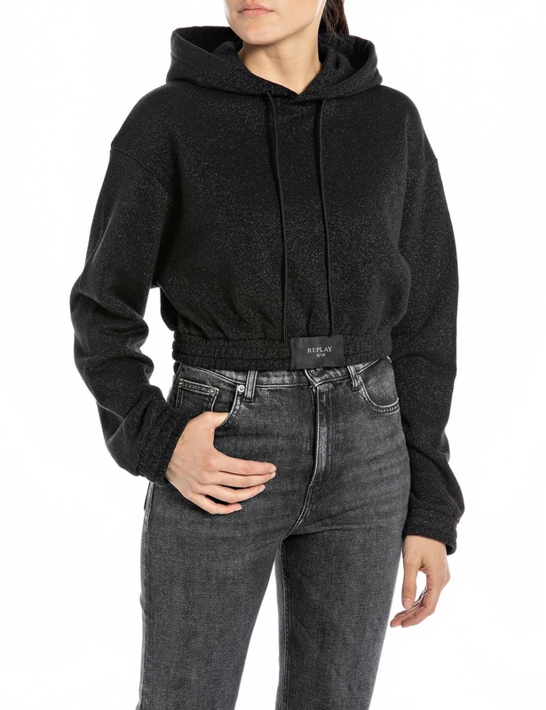 REPLAY Adult W3401 .000.22672 Shrug Sweater, Silver Lurex 090, L