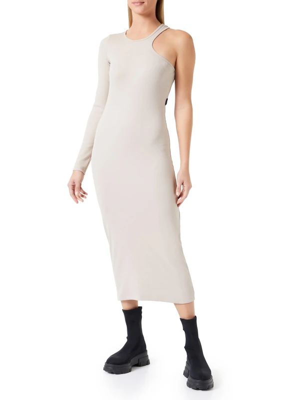 Replay Women's Dress Long Sleeve Asymmetric, Light Beige 893 (Beige), L - Image 1
