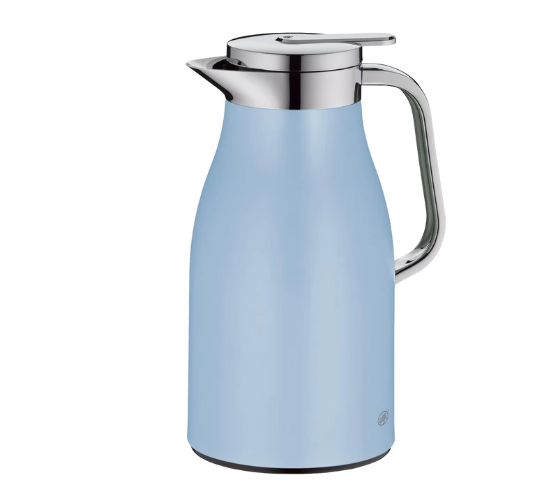 alfi Skyline Pastel Water Insulated Jug with Hygienic Tempered Glass Insert, Screw Cap with Comfortable Push Button, Ergonomic Handle, Ideal as a Coffee Pot, Teapot, BPA-Free, 1.0 L