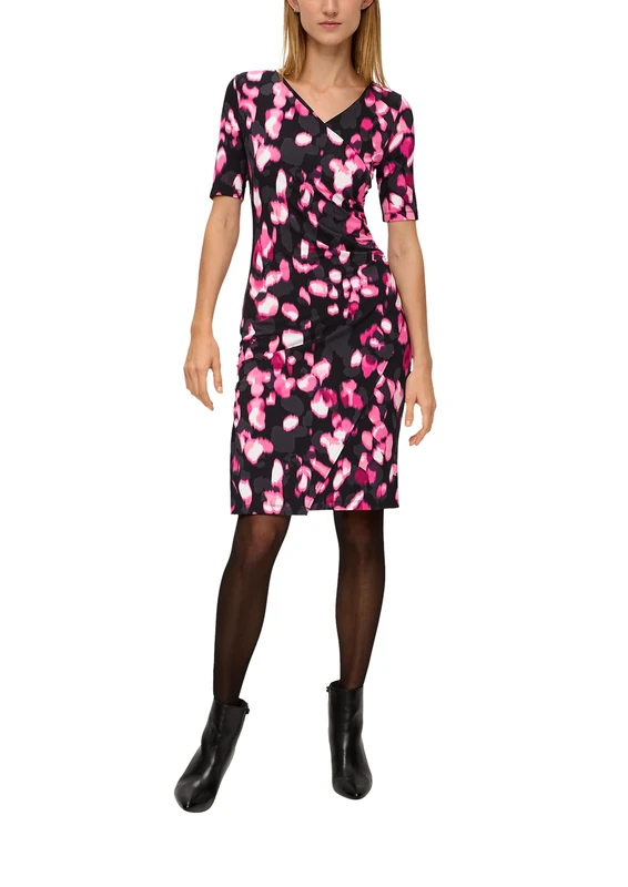 s.Oliver BLACK LABEL Women's 2145314 Dress with All-Over Print, 99a3, 18