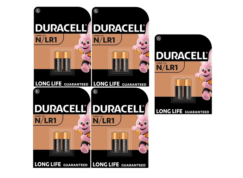 10 x Duracell N/LR1 E90 (5 Blister Packs of 2 Batteries) 10 Batteries