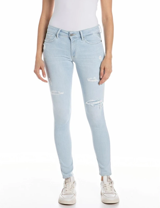 Replay women's jeans with power stretch, blue (Super Light Blue 011), 23W / 28L