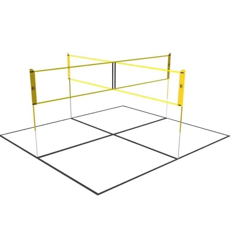 UMBRO Play Net - Garden - 168 x 400 cm - 4 Compartments - Volleyball Net - Badminton Net - Black/Yellow