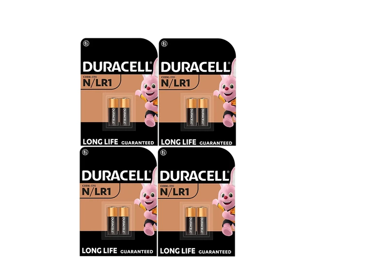 8X Duracell N/LR1 E90 (4 Blister Packs of 2 Batteries) 8 Batteries