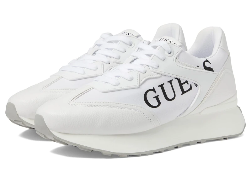 GUESS Women's Luchia Sneaker, White/Brown 142, 4 UK - Image 1