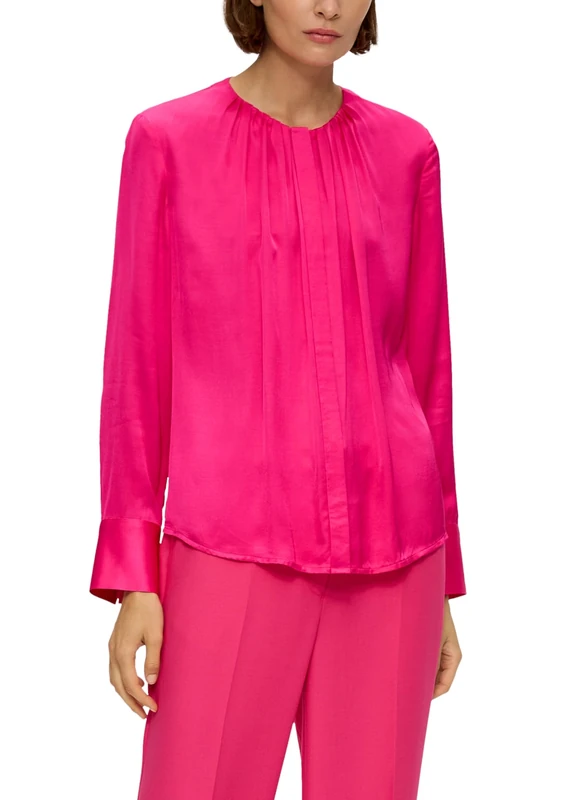 s.Oliver BLACK LABEL Women's 2139015 Satin Blouse, Pink, 20